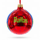 Dallas, Texas, USA Glass Christmas Ornament 3.25 Inches