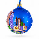 Boston, Massachusetts Glass Ball Christmas Ornament 3.25 Inches