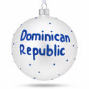 Flag of Dominican Republic Glass Ball Christmas Ornament 4 Inches
