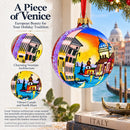 Venetia, Italy Glass Ball Christmas Ornament 4 Inches