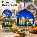 Fresno, California, USA Glass Ball Christmas Ornament 4 Inches
