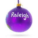 Raleigh, North Carolina, USA Glass Ball Christmas Ornament 4 Inches