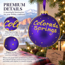 Colorado Springs, Colorado Glass Ball Christmas Ornament 4 Inches