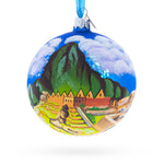 Machu Picchu, Peru Glass Christmas Ball Ornament 4 Inches