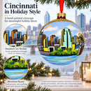 Cincinnati, Ohio Glass Ball Christmas Ornament 4 Inches