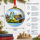 Cincinnati, Ohio Glass Ball Christmas Ornament 4 Inches