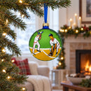 Baseball Players Glass Ball Christmas Ornament 4 Inches