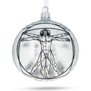1487 Leonardo da Vinci's 'The Vitruvian Man' Glass Ball Christmas Ornament 4 Inches