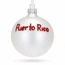 Flag of Puerto Rico Glass Ball Christmas Ornament 3.25 Inches