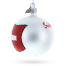 Flag of Switzerland Glass Ball Christmas Ornament 3.25 Inches