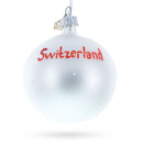 Flag of Switzerland Glass Ball Christmas Ornament 3.25 Inches