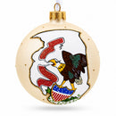 Illinois State, USA Glass Ball Christmas Ornament 4 Inches