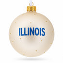 Illinois State, USA Glass Ball Christmas Ornament 4 Inches