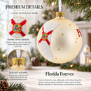 Florida State, USA Glass Ball Christmas Ornament 4 Inches