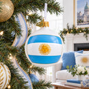 Flag of Argentina Glass Ball Christmas Ornament 3.25 Inches