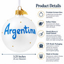 Flag of Argentina Glass Ball Christmas Ornament 3.25 Inches