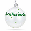 Flag of United Arab Emirates Glass Ball Christmas Ornament 3.25 Inches