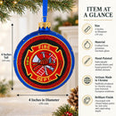 Fire Department Glass Ball Christmas Ornament 4 Inches