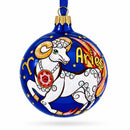 Aries Zodiac Horoscope Sign Glass Ball Christmas Ornament 3.25 Inches