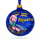 Aquarius Zodiac Horoscope Sign Glass Ball Christmas Ornament 3.25 Inches