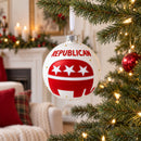 Republican Elephant Glass Ball Christmas Ornament 4 Inches