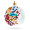 Cupid with Bow and Heart Glass Ball Christmas Ornament 4 Inches
