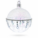 Diamond Chandelier on a Crystal Clear  Glass Ball Christmas Ornament 3.25 Inches