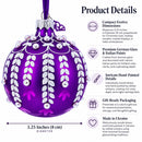 White Vines Entwined on a Lavender Dreamscape Glass Ball Christmas Ornament 3.25 Inches
