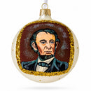 USA President Abraham Lincoln Commemorative Glass Ball Christmas Ornament 4 Inches