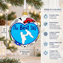 Father's Day 'The Best Dad'  Glass Ball Christmas Ornament 4 Inches