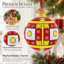 Building Blocks Glass Ball Christmas Ornament 3.25 Inches