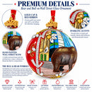 Bear and Bull on Wall Street Glass Ball Christmas Ornament 4 Inches