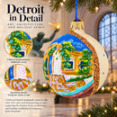Institute of Arts in Detroit, Michigan Glass Ball Christmas Ornament 3.25 Inches