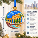 Institute of Arts in Detroit, Michigan Glass Ball Christmas Ornament 3.25 Inches