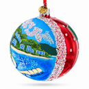Malecon Boardwalk, Puerto Vallarta, Mexico Glass Ball Christmas Ornament 4 Inches