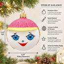 Girl in the Hat Glass Ball Christmas Ornament 3.25 Inches