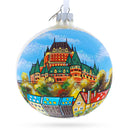 Old Quebec City, Canada Glass Ball Christmas Ornament 4 Inches