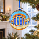 Abraham Lincoln Presidential Library and Museum, Springfield, Illinois Glass Ball Christmas Ornament 4 Inches