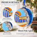 Abraham Lincoln Presidential Library and Museum, Springfield, Illinois Glass Ball Christmas Ornament 4 Inches