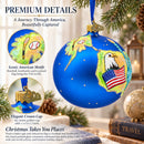 Travel to the USA Glass Ball Christmas Ornament 4 Inches