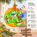 Travel to Australia Glass Ball Christmas Ornament 4 Inches