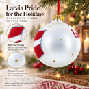 Flag of Latvia Glass Ball Christmas Ornament 3.25 Inches