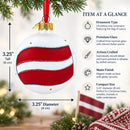 Flag of Latvia Glass Ball Christmas Ornament 3.25 Inches