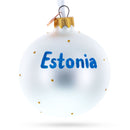 Flag of Estonia Flag Glass Ball Christmas Ornament 3.25 Inches