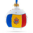 Flag of Moldova Glass Ball Christmas Ornament 3.25 Inches