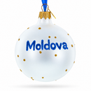 Flag of Moldova Glass Ball Christmas Ornament 3.25 Inches