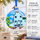 Moorhead Visitors Center, Fargo, North Dakota Glass Ball Christmas Ornament 3.25 Inches
