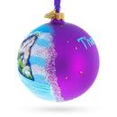 Thailand Beach Glass Ball Christmas Ornament 4 Inches