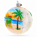 South Beach, Miami, Florida Glass Ball Christmas Ornament 4 Inches