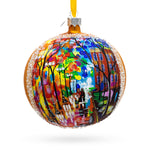 Night Walk Painting Glass Ball Christmas Ornament 4 Inches